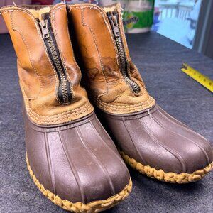 L.L.Bean 8" fleece-lined insulated front zip waterproof winter snow boots